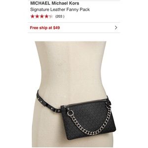 Michael Kors Black & Silver Belt Bag/Fanny Pack